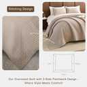 Lady Ann Oversized King Quilt Bedspread Set 120x120, 3 Pieces Extra Large California King Size Quilt Bedding Coverlet Set Ultra Soft Lightweight and Thin Comforter Linen Feel Bed Cover All Season