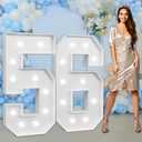 Marquee Numbers Large 56th-Birthday Decorations: 4ft Light Up Number Party Decor 56 Year Old Women And Men 65th Birthday Decoration Backdrop 65 Anniversary Cardboard Big Mosaic Balloon Frame Number 56