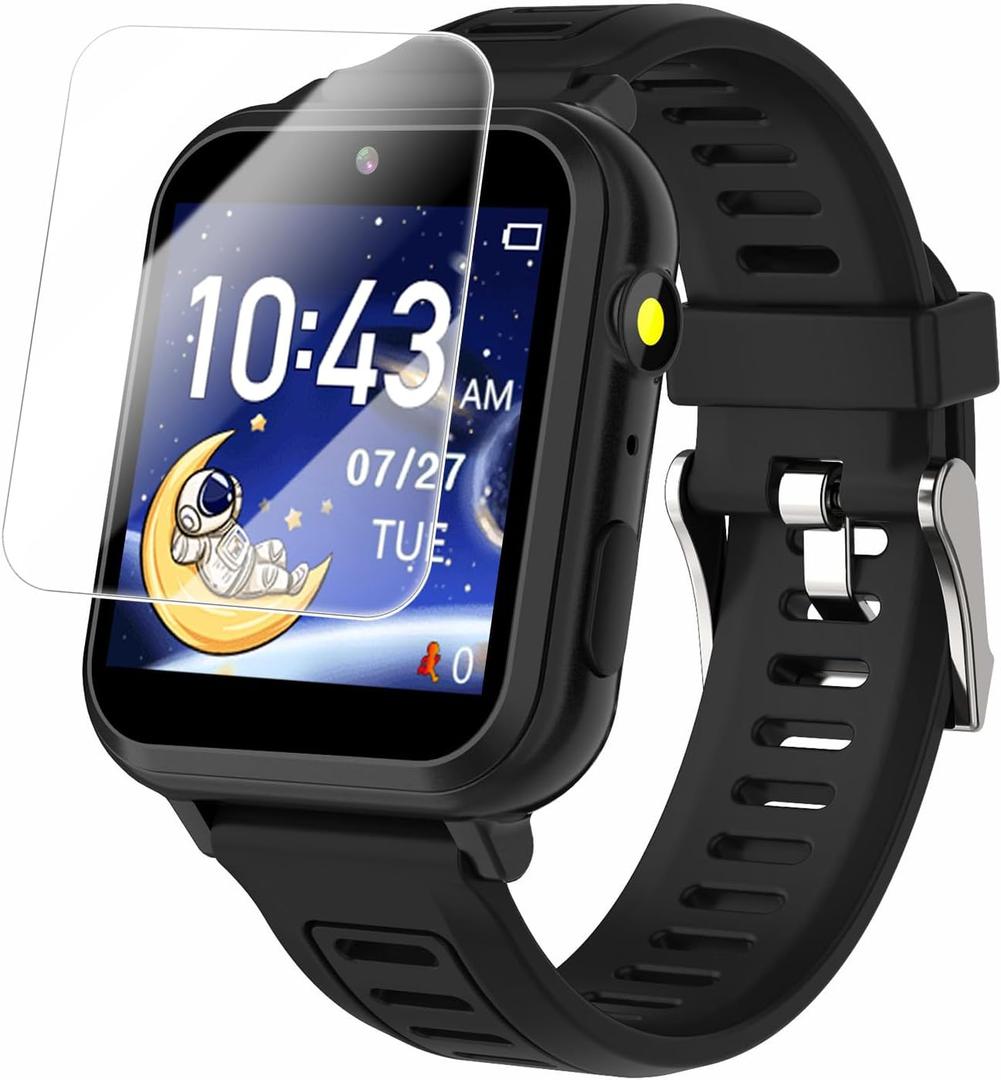 Kids Game Smart Watch for Kids with 24 Puzzle Games HD Touch Screen Camera Music Player Pedometer Alarm Clock Calculator Flashlight 12/24hr Kids Watch Gift for 4-12 Year Old Boys Toys for Kids