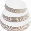 ONE MORE 18-Pack White Cake Board Rounds,Circle Cardboard Round Base 6,8 and 10 inch, Disposable Coated Cake Plate 6 of Each Size,Pack of 18