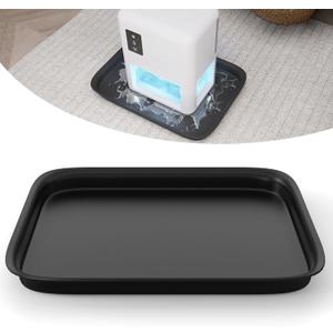 Forestchill Drip Tray for Dehumidifier, 13" x 9" x 2" Hard Plastic Drip Pan with Raised Edge, Leak-Proof Floor Protection for Semiconductor Dehumidifiers, Black
