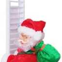 Forart Electric Santa Claus Climbing Ladder, Creative Climbing Up and Down Santa Claus Plush Doll with Music Xmas Ornament for Party Home Door Wall Decoration