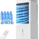 Portable Air Conditioners, 3 Wind Moodes, 12 Wind Speeds, XL Water Tank with 8 Ice Packs, Wide Oscillation, Air Conditioner Portable Swamp Personal Air Conditioner Room Bedroom