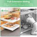 Pull out Cabinet Organizer, 21"Deep, Heavy Duty Full-Extension Slide out Drawers for Kitchen Cabinets with Nano Adhesive, Roll Out Shelf Sliding Cabinet for Pots, Bathroom, Pantry, Under Sink, White
