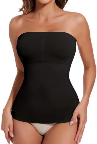 JOYSHAPER Strapless Shapewear Tank Top for Women Tummy Control Shapewear Camisole Compression Tube Top Long Bandeau Shaper S