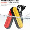 Oval Cargo Carrier Stop Turn Signals Tail Light Light Kit with Waterproof 4 Pin Grommets Wire Harness For Luggage Rack (Pack of 2)
