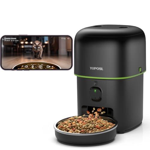 Automatic Cat Feeder with Camera - 5G WiFi Auto Cat Food Dispenser, 1080P HD Video with Night Vision, 1-15 Meals, 1-99 Portions, 2-Way Audio, Keeps Food Fresh, Timed Pet Feeder Also for Dogs