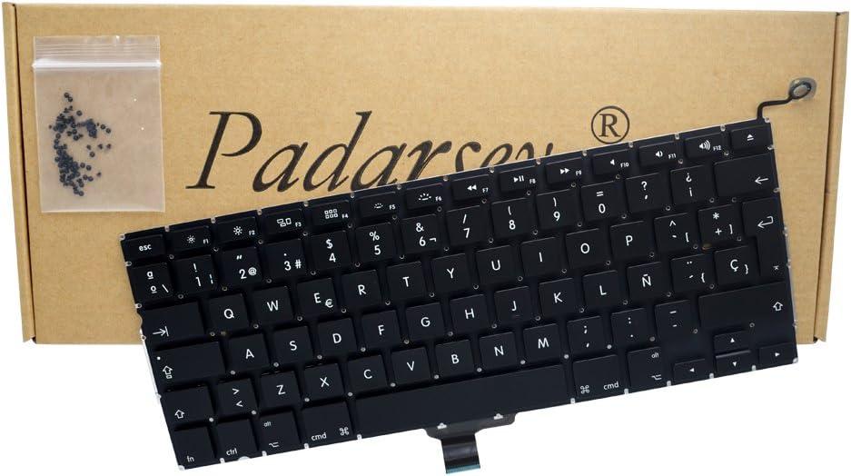 Padarsey New Laptop Replacement Keyboard with 80 PCE Screws Spanish ESPAOL Spanish Teclado Compatible for MacBook Pro Unibody 13-inch A1278 2008 2009 2010 2011 2012 2013 2014 2015 Year