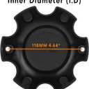 Wheel Center Caps for Ultra Motorsports 6 Lug Center Hubcaps, P/N: 89-9765 C812206, 4 Pack Black Center Cover Ror Rim
