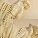 FCCAM Regency Dresses for Women Empire Waist Dress Victorian Ball Gown 1800s Regency Era Dress Regency Era Dress (Gold, M)