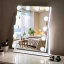 Vanity Mirror with Lights, 13'' x 11'' Lighted Makeup Mirror for Desk, Hollywood Mirror with 12 Dimmable Bulbs, 3 Color Modes, Smart Touch Control, 360Rotation, Gifts for Mothers Day, Girls