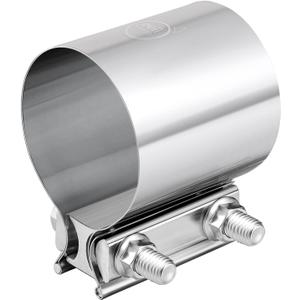 EVIL ENERGY 3.0 Inch Exhaust Clamp,Butt Joint Band Clamp Sleeve Coupler Stainless Steel for Pipes,Mufflers,Catalytic Converters 2PCs