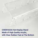 CHENYAOAI Hat Organizer for Baseball Caps, 2 Pcs No Install Acrylic Hat Stand for 14 Baseball Caps, Hat Racks for Caps Display and Organizer for Bedroom, Closet, Dresser, Office, Hat Holder