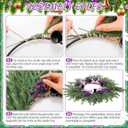 Potchen Christmas Advent Wreath Candle Holder Ring Purple Ribbon DIY Advent Wreath 4 Candle Holder Traditional Catholic Christmas Decoration Set for Church Table Centerpiece Holiday Gift (Cypress 2)