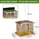 Large Bird Feeder, Heavy Duty Metal Bird Feeders for Outdoor Hanging, 9.5LB Seed Capacity Wild Birdfeeder for Outside Garden Decoration