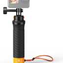 K&F Concept Waterproof Floating Hand Grip Compatible With GoPro Hero 13 12 11 10 9 Black, DJI Osmo Action 5 Pro/4/3/2, Akaso, Anti-Slip Handle for Water Sports, Action Camera Handler Mount Accessories