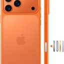 TORRAS Shockproof for iPhone 17 Pro Max Case with Camera Control Button, [12FT Military Grade Drop Protection] Enhanced Grip & Soft Touch Translucent 17 Pro Max Case with DIY Buttons, Neon Orange