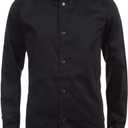 Calvin Klein boys Long Sleeve Sateen Dress Shirt, Button-down Style With Cuffs & Shirttail Hem (Black)