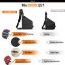 WANDER PLUS Anti Theft Crossbody Travel Bag for Women Men, Multi-Pocket Crossbody Bag, Slim Sling Bag