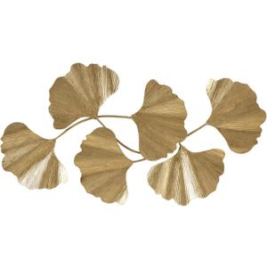Madison Park Wall Art Living Room Dcor Faye Metal Foil Ginkgo Leaf Large Home Accent Modern Inspired Dining, Bathroom Decoration Ready to Hang Ornament for Bedroom, 43" W x 23.5" H x 1.6" D, Gold