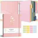 Aesthetic 3 Ring Binder 1 Inch Cute Three Round Rings Binders with Dividers Suitable for 8.5 x 11 Letter Size Paper Loose Leaf Binder with 2 Pockets for School Work