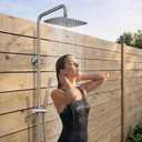 G-Promise 316 Marine Grade Stainless Steel Outdoor Shower Kit - Includes 10" Rain Shower Head & Handheld Spray, Wall Mounted, Maximum Corrosion Resistant for Poolside, Backyard, Coastal Homes