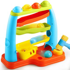 Ball Drop Toy for Toddlers, Track Stacking Learning Pound a Ball with Hammer, Early Developmental Montessori Toy, Birthday Gift for Boys & Girls Age 18M+, Gifts for 2 3 Year Old Baby Kids