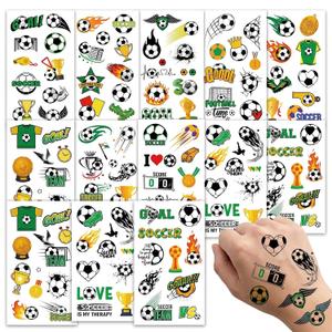 Soccer Tattoos Temporary Party Favors, Waterproof Football Tattoo Stickers for Birthday Decorations, Team Sports Gifts, Easy Remove Celebration Supplies