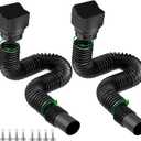 2 Pack Black-Rain Gutter Downspout Extensions, Downspout Extender for Rainwater Drainage Flexible, Down Spout Drain Extension Pipe, Extendable from 21 to 62 Inches (Fit 3"x 4" downspouts)