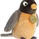 Aurora Realistic Miyoni Robin Stuffed Animal - Lifelike Details Make a Cherished Companion - Perfect for Decorating Bedrooms or Classrooms - Black 6 Inches