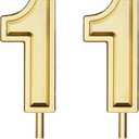 11th Birthday Candles Cake Number Candles Happy Birthday Cake Candles Topper Decoration for Birthday Wedding Anniversary Celebration Favor, 3.54 Inches Total Length(Gold)