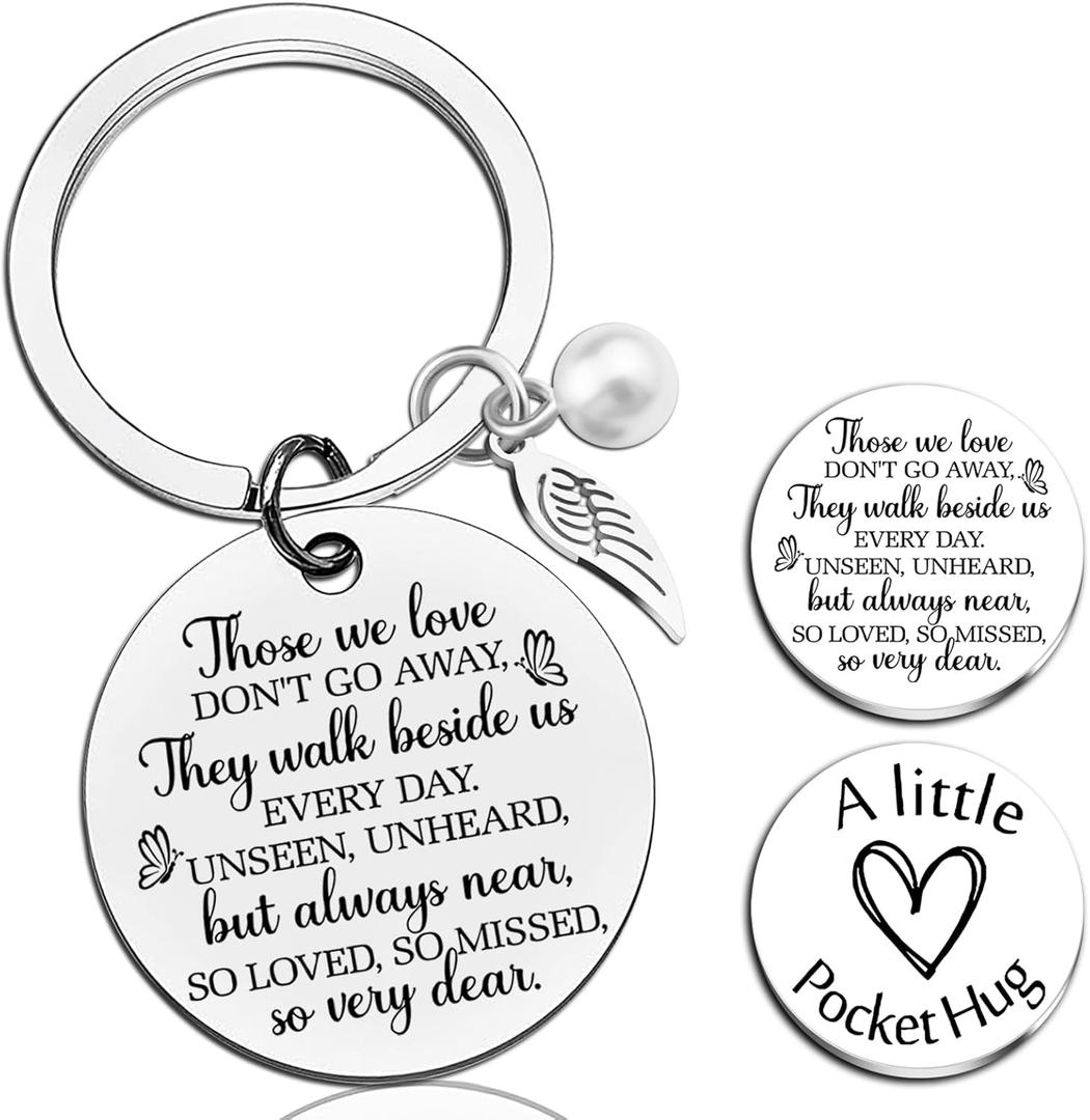 2 x Mothers Day Fathers Day Gift For Daughter Son Sympathy Memory Gifts For Loss Loved Ones Inspirational Gifts (Silver)