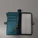 Defencase for iPhone 16 Pro Magnetic Wallet Case Compatible with Magsafe with RFID Blocking Zipper Strap Card Holder for Women Men PU Leather Detachable Case for iPhone 16 Pro (6.3 inches), Blue Green