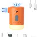FLEXTAILGEAR 4.5kPa Air Pump for Inflatables, Portable Air Pump with Led Light, 3600 mAh Rechargeable Battery Air Mattress Pump Inflator Pump for Pool Floats Boats Sleeping Pads Inflatable Toys (Orange)