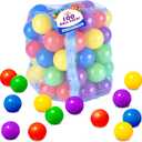 Sunny Days Entertainment 100 Count Multi Colored Play Balls  Phthalate and BPA Free Non-Toxic Crush Proof Plastic Ball Pack - Balls for Toddler Ball Pit in Reusable Storage Bag with Zipper