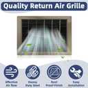20x12 Floor Return Air Grille Fit 12x20 and 20x12 Duct Opening,Jumpable Floor Vent Cover Grille,Heavy Duty Floor Air Return Vent Cover Grill,Outer Dimensions: 21.75"W X 13.75"H