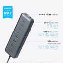 Anker USB C Hub, 8-in-1 5Gbps Data Hub, USB Splitter with 3 USBA and 4 USBC Ports, 100W PD-in, 2-in-1 USB-Connector, for Laptop, MacBook, iPad and More (45W Adapter Included)
