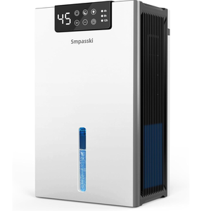 Dehumidifier, 98 OZ Dehumidifiers for Home (1000sq.ft), Dehumidifier with Air Filter, Tank with Drain Hose, Sleep Mode and Auto Shut Off, Dehumidifiers for Basement Bathroom, 7-Color LED Light, Silver