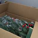 Solar Wreath with 60 LEDs, 24 inch Outdoor Christmas Wreath with 8 Lighting Modes, with Suction Cup Hooks or Compatible with Wreath Hanger