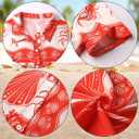 MYMORE  Womens Hawaiian Shirt Luau Party Tropical Vacation Button Down Shirts Short Sleeve Beach Hawaii Floral Print Top (Red, XL)