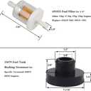 Cut-Off Fuel VALVES For Scag 2-Way 1/4" Barbs Steel Fuel Oil Gas Petcock in Line Valve 482212, E633347, 1-633347, Husqvarana 539102679 with Fuel Filter Kit