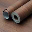 Walnut Wood Contact Papaer for Countertops Waterproof 24x197 inch Wood Peel and Stick Wallpaper Self-Adhesive Removable Wooden Grain Vinyl Wrap Thicken No Bubbles Design for Kitchen Cabinet