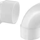 2 Pack PVC Pipe Fitting 2 Inch - 90° Sweep Elbow - LESSO 2" (SOC × SOC) High-Flow Capacity Plumbing Pool Systems, SCH 40