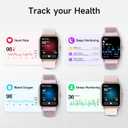 Smart Watch for Women, 1.85" HD Smartwatch Compatible iPhone/Samsung/Android (Answer/Make Calls), 100+ Sport Modes Fitness Tracker with Heart Rate/Sleep/SpO2 Monitor, IP68 Waterproof, with 2 Bands