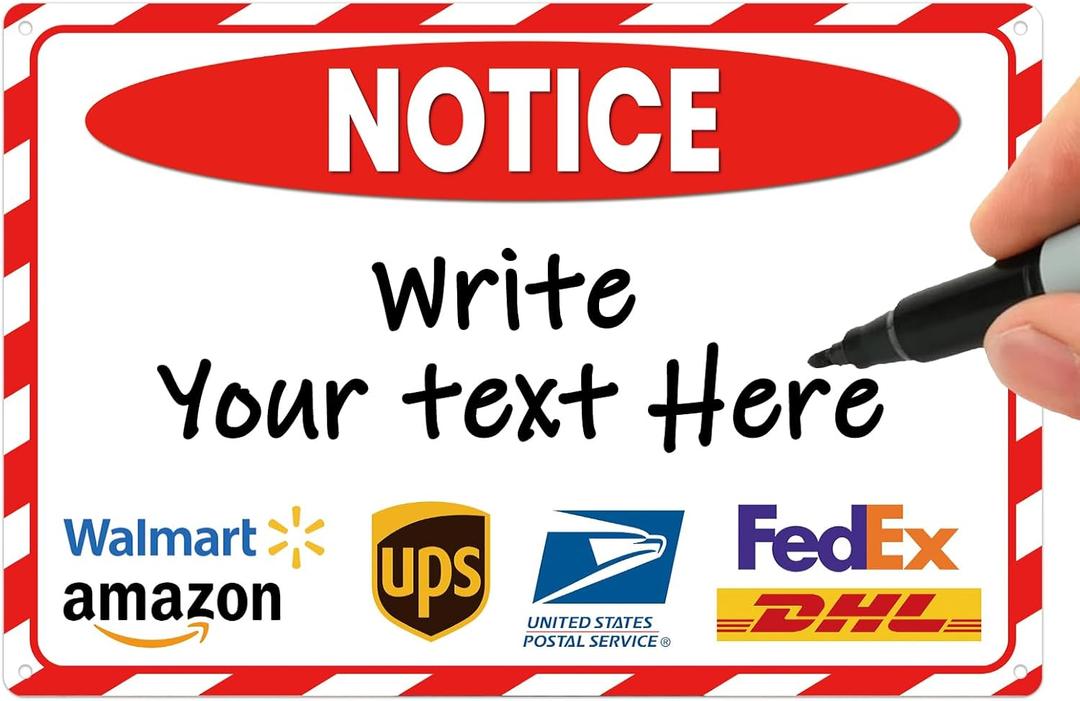 ALKB Notice Package Delivery DIY Sign - 8x12 Inch Add Your Personalized Package Delivery Sign