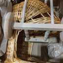 Vintage Wicker Baby Carriage Decor，Woven Rattan Stroller Flower Basket Cart for Wedding Centerpieces, Baby Shower Party Supplies & Nursery Floral Arrangement Props Floral Rustic Home Decor