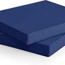 Summsun Outdoor Chair Cushions Set of 2: Waterproof & Fade Resistant Seat Cushion for Patio Furniture - 19 x 19 x 2 Inch Chair Pads with Ties and Hidden Zipper - Patio Chair Cushion Replacement, Navy