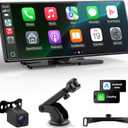 Carplay Screen for Car, 10.26'' Upgrade Wireless CarPlay & Android Auto Car Play Screen with 60PFS,1080P Backup Camera (with a Camera Bracket), GPS Navigation, Voice Control for All Vehicles