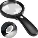 JMH Magnifying Glass with Light, 3X Handheld Large Magnifying Glass 12 LED Illuminated Lighted Magnifier for Macular Degeneration, Seniors Reading, Soldering, Coins, Jewelry, Exploring