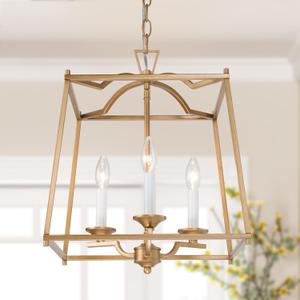 classy leaves Gold Chandelier, 3 Light Modern Gold Chandelier Light Fixtures Antique Hanging Lanterns Chandelier for Dining Room, Living Room, Kitchen Island, Foyer, Entryway